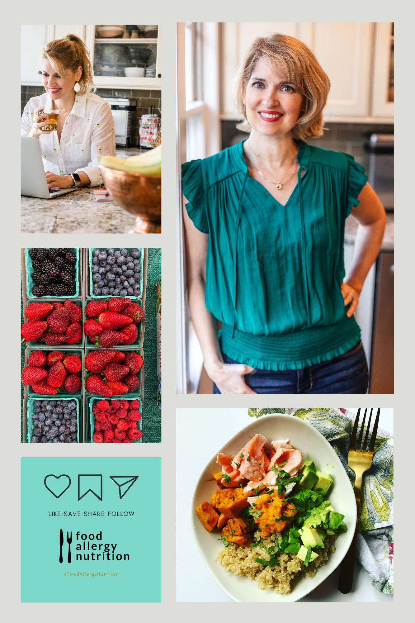 Collage of Sherry Coleman Collins and food images